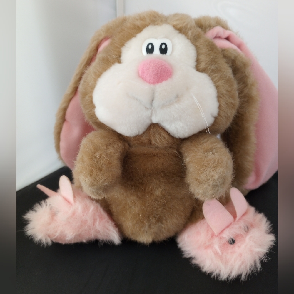 Applause Bunny Rabbit with Pink Slippers 1985 Vintage Plush Trudy